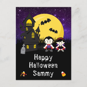 ハロウィン ヴァンパイア パープル シーズンポストカード