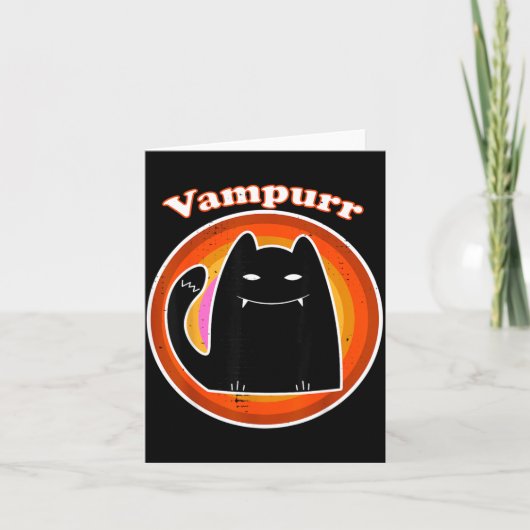 ハロウィン ヴァンパイア 黒子猫 ドラキュラ ヴァンパー 猫 カード (正面)