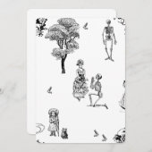 ハロウィン ヴィクトリアン スケルトン トワール スカル 招待状 (正面/裏面)