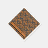 ハロウィン ヴィクトリアン ダマスク ブラック オレンジ スタンダードカクテルナプキン (角)