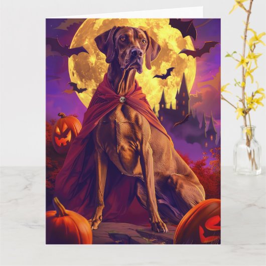 ハロウィン ヴィズラ 吸血鬼 パンプキン 怖い カード (黄色い花)