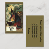 ハロウィン ヴィンテージ魔女 ブライダルシャワー パーティー エンクロージャーカード (正面/裏面)