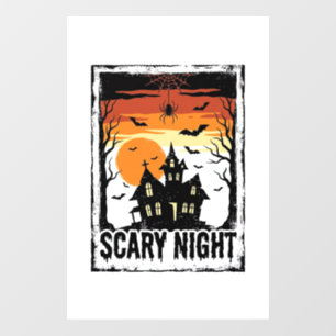 ハロウィン ヴィンテージ お化け屋敷 怖い夜 Tシャツ_ ウィンドウサイン