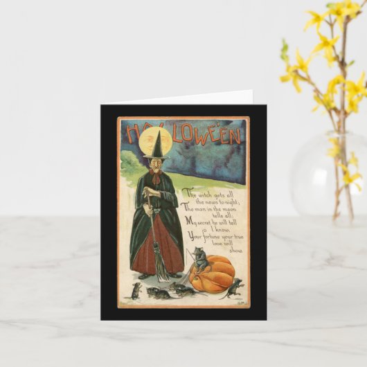 ハロウィン ヴィンテージ カード (黄色い花)