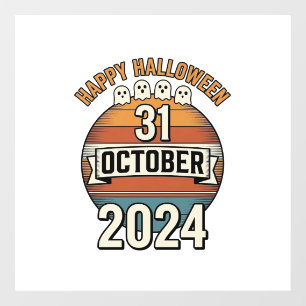 ハロウィン ヴィンテージ ゴースト デザイン 10月31日_1 ウィンドウサイン