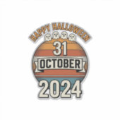 ハロウィン ヴィンテージ ゴースト デザイン 10月31日_1 シール (正面)