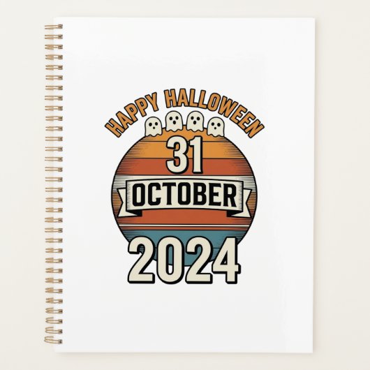 ハロウィン ヴィンテージ ゴースト デザイン 10月31日_1 プランナー手帳 (正面)