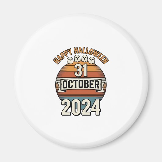 ハロウィン ヴィンテージ ゴースト デザイン 10月31日_1 マグネット (正面)