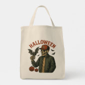 ハロウィン ヴィンテージ - スケルトン おばけ トートバッグ (裏面)
