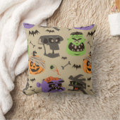 ハロウィン ヴィンテージ パターン スロー ピロー (ブランケット)