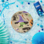 ハロウィン ヴィンテージ パターン 紙皿 (パーティー)