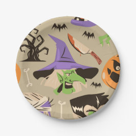 ハロウィン ヴィンテージ パターン 紙皿