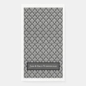 ハロウィン ヴィンテージ ヴィクトリアン ダマスク 白 黒 (正面)