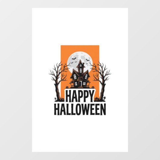 ハロウィン ヴィンテージ 幽霊の館 グラフィック_1 ウィンドウサイン (シート)