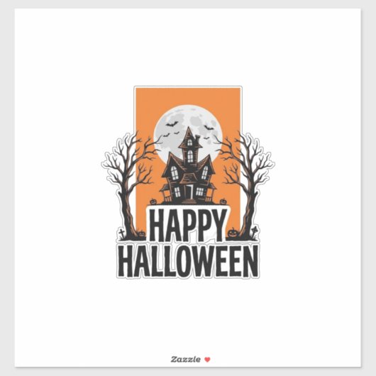 ハロウィン ヴィンテージ 幽霊の館 グラフィック_1 シール (シート)