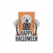 ハロウィン ヴィンテージ 幽霊の館 グラフィック_1 シール (正面)