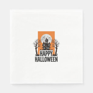 ハロウィン ヴィンテージ 幽霊の館 グラフィック_1 スタンダードランチョンナプキン