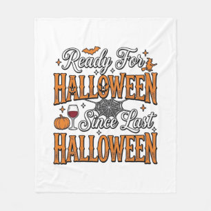 ハロウィン ヴィンテージ 彫刻 Tシャツ デザイン はい準備 フリースブランケット