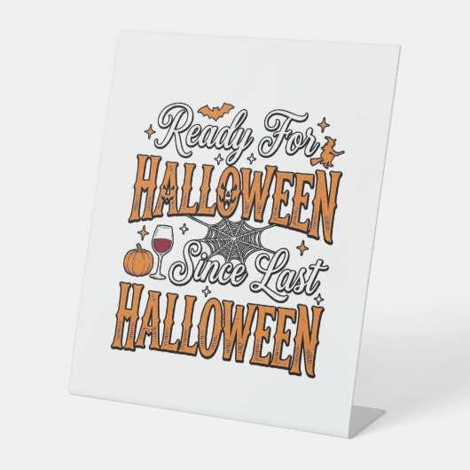 ハロウィン ヴィンテージ 彫刻 Tシャツ デザイン はい準備OK 台座サイン (正面)