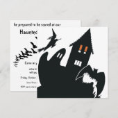 ハロウィン ヴィンテージ 魔法の女 幽霊 呪われた家 パーティー 招待状 (正面/裏面)