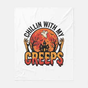 ハロウィン ヴィンテージTシャツD フリースブランケット