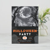 ハロウィン+三日月+夜空+お化け 招待状 (スタンド正面)