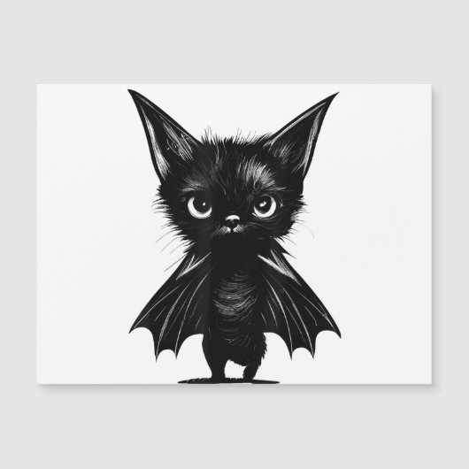ハロウィン　不機嫌な黒猫　コウモリの衣装 (正面)