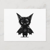 ハロウィン　不機嫌な黒猫　コウモリの衣装 エンクロージャーカード (裏面)