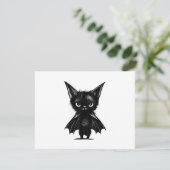 ハロウィン　不機嫌な黒猫　コウモリの衣装 エンクロージャーカード (スタンド正面)