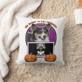 ハロウィン-不気味なちょうどLil -コーギー クッション (ブランケット)