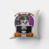 ハロウィン-不気味なちょうどLil -コーギー クッション (裏面)