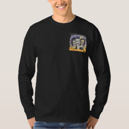 ハロウィン、不気味な笑い仮面、黒猫の見張り Tシャツ
