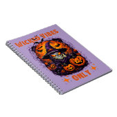 ハロウィン:不気味な魔女の笑顔とカボチャ ノートブック (右側)