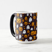 ハロウィン:不気味スマイルとカボチャの友人 モーフィングマグカップ (正面左)