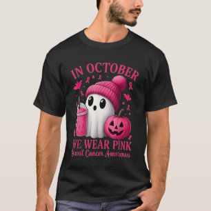 ハロウィン 乳がん 女性 ピンクのリボン 10月 Tシャツ