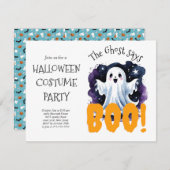 ハロウィン 仮装パーティー 招待状 | 不気味な (正面/裏面)