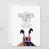 ハロウィン 仮装パーティ 誕生日会 魔女 お祝い  招待状 (正面)