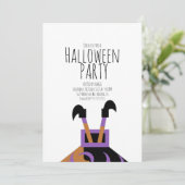 ハロウィン 仮装パーティ 誕生日会 魔女 お祝い  招待状 (スタンド正面)
