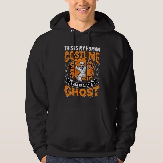 ハロウィン 仮装 グラフィックTシャツ 幽霊 スケルトン デザイン パーカ (正面)