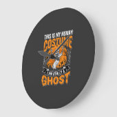 ハロウィン 仮装 グラフィックTシャツ 幽霊 スケルトン デザイン ラージ壁時計 (傾斜)