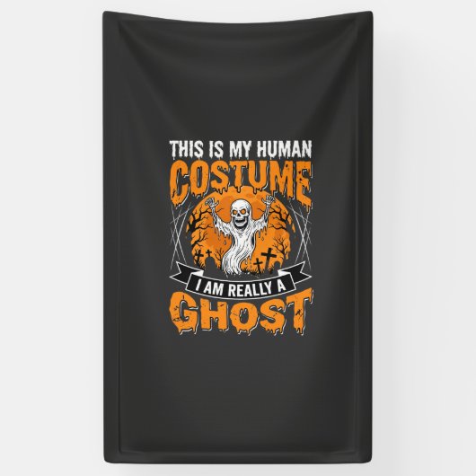 ハロウィン 仮装 グラフィックTシャツ 幽霊 スケルトン デザイン 横断幕 (縦)