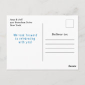 ハロウィン 仮装 誕生日 変身オオカミ 青 ポストカード (裏面)