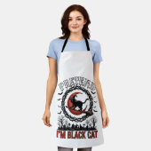 ハロウィン 仮装 黒猫 魔女 帽子 赤い月_1 エプロン (着用した状態)