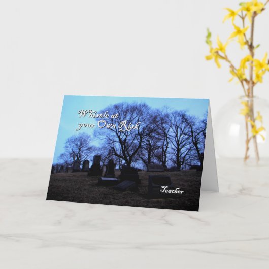 ハロウィン-先生のための不気味な墓地、 カード (黄色い花)