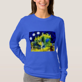 ハロウィン+冬のシーズンのお化け城 Tシャツ