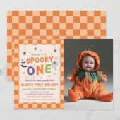 ハロウィン 初めてのお誕生日 おばけデビュー 写真撮影 招待状 (正面/裏面)