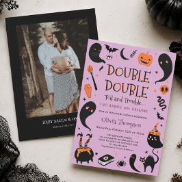 ハロウィン 双子ベビーシャワー Two Babies Brewing Twins 招待状