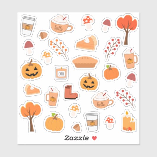 ハロウィン 収穫祭 もこもこ 秋 ダウン Scrapbook  シール (シート)