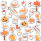 ハロウィン 収穫祭 もこもこ 秋 ダウン Scrapbook  シール (正面)