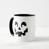 ハロウィン 名前入り 黒と白のカボチャの顔 マグカップ (正面左)